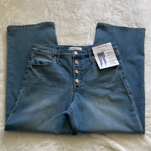 NWT Skinnygirl Button Fly Wide Leg Cropped High Rise Stretch Jean - Picture 2 of 11